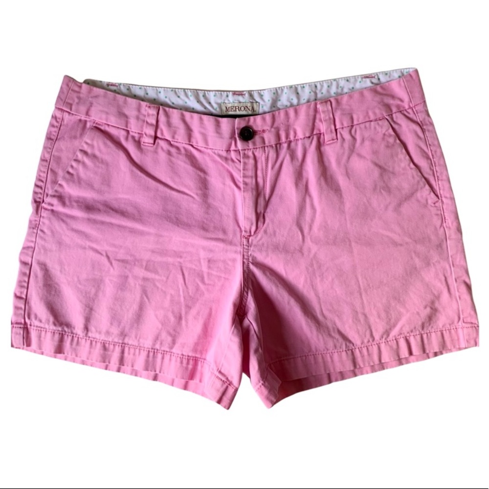 Merona Womens Pink Khaki Shorts Size 12